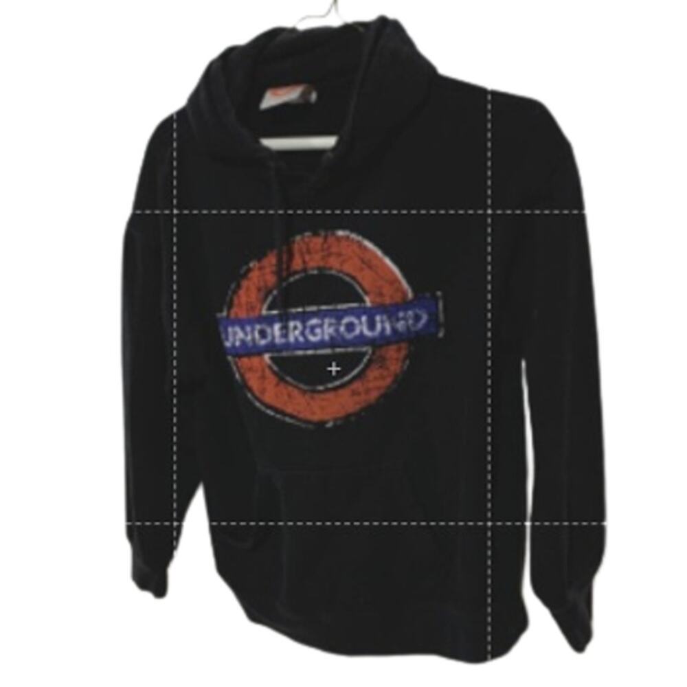 London Underground Train Subway Retro Classic Comfort Hoodie Sweatshirt Black XS